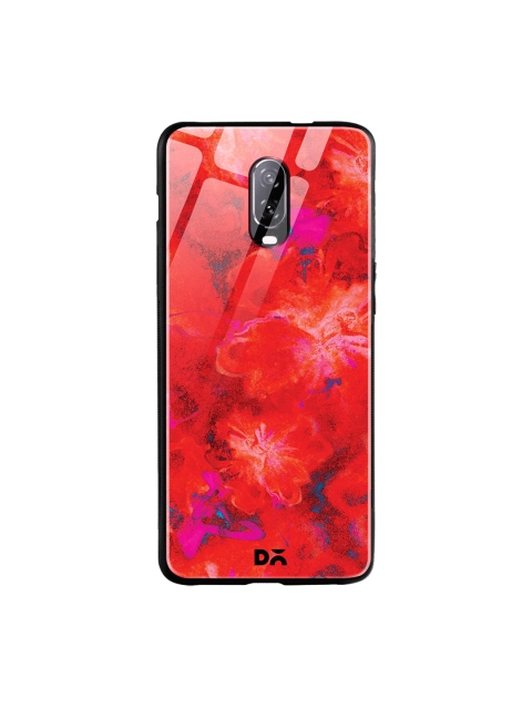 

DailyObjects Red Marble Flowers OnePlus 6T Glass Case