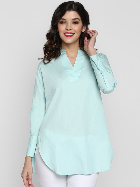 

Mode by Red Tape Women Sea Green Solid Tunic