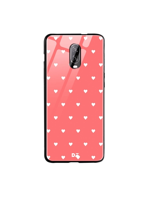 

DailyObjects Pink & White Blush Heart OnePlus 6T Glass Case