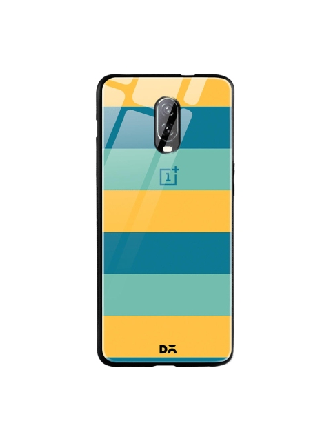 

DailyObjects Yellow & Blue Tropical Lines OnePlus 6T Glass Case