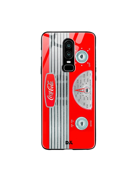 

DailyObjects Red & Grey Coke Radio OnePlus 6 Glass Case
