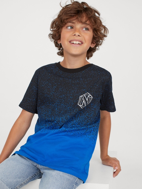 H&M Boys Blue Printed T-shirt