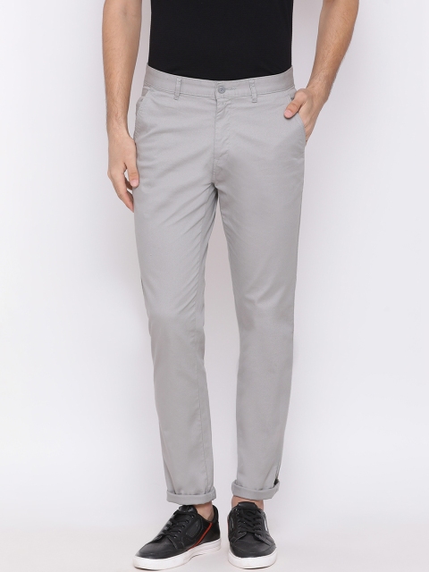 

Richlook Men Grey Slim Fit Solid Regular Trousers