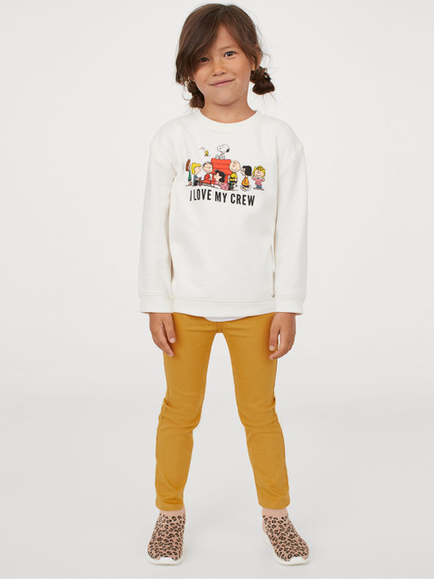 

H&M Girls Mustard Yellow Solid Treggings