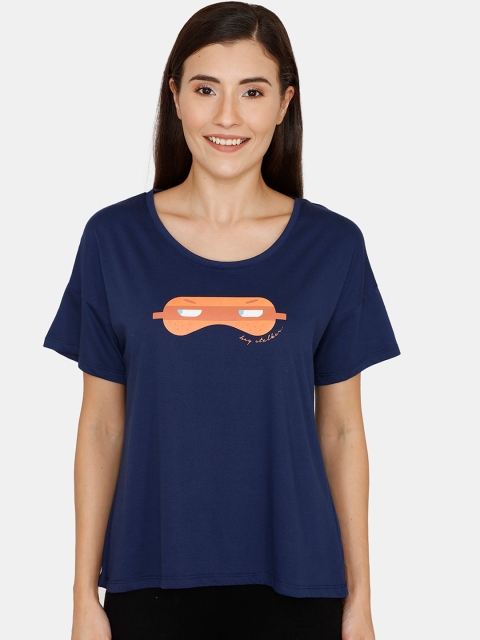 

Zivame Women Blue Printed Top