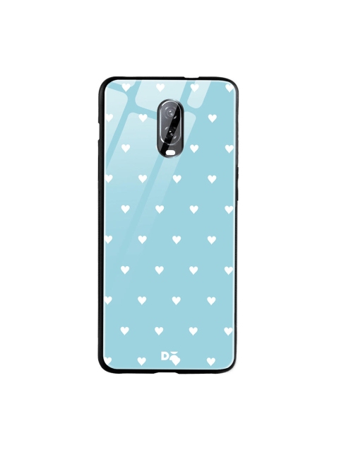 

DailyObjects Blue & White Water Hearts OnePlus 6T Glass Case