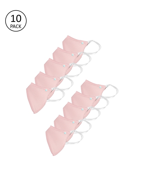 

ZIYAA Adults Pack Of 10 Pink 4-Ply Safety Shield Reusable Outdoor Masks
