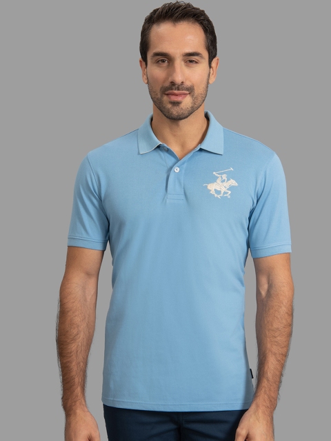 

Beverly Hills Polo Club Men Blue Solid Polo Collar T-shirt
