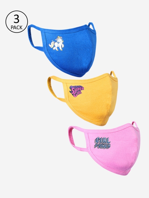 

MAGIC TEES Girls 3-Pcs 2-Ply Reusable Masks, Pink