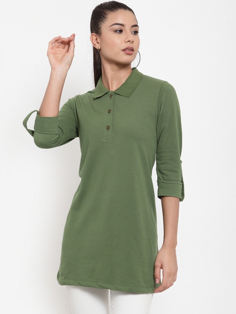 

Kalt Solid Polo Neck Tunic, Green