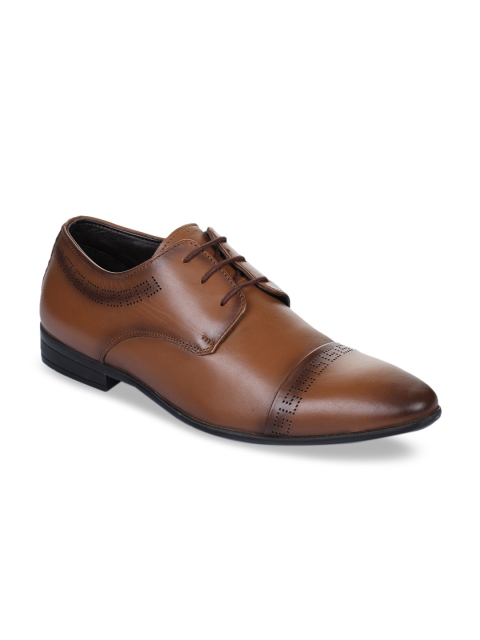 

Liberty Men Tan Brown Textured Leather Formal Derbys