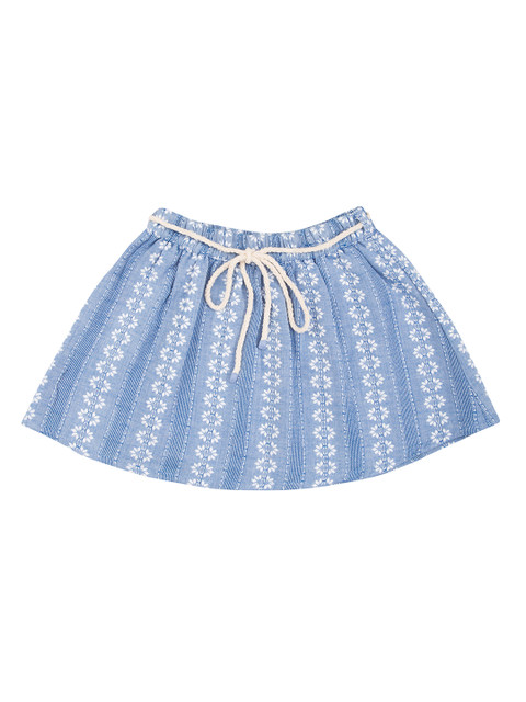 

Donuts Girls Blue & White Woven Design Flared Mini Skirt