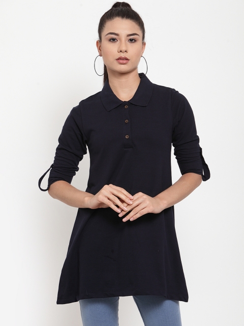 

Kalt Women Navy Blue Solid Tunic