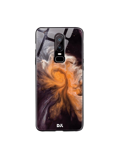 

DailyObjects Black & Orange Marble Galaxy OnePlus 6 Glass Case