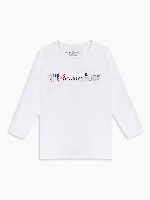 

Lil Tomatoes Boys White Printed Round Neck T-shirt