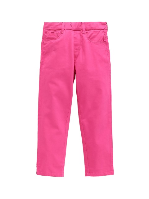 

KiddoPanti Girls Pink Solid Stretch Twill Jeggings