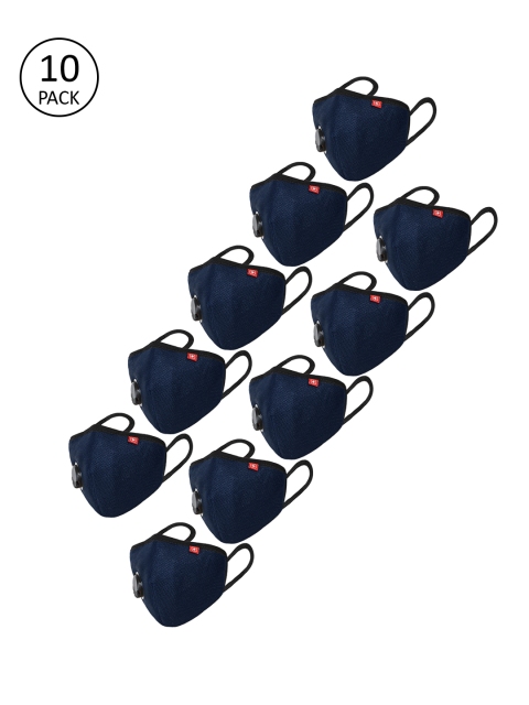

SWISS MILITARY Unisex Pack Of 10 A95+ 3-Ply Outdoor Masks With Valve, Blue