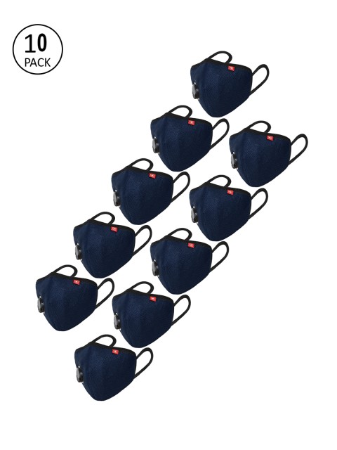 

SWISS MILITARY Unisex Blue 10 Pcs 3 -Ply A95+ Valved Outdoor Masks