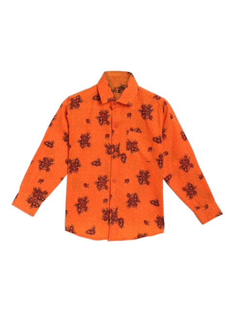 

Kidling Boys Orange & Black Printed Casual Shirt