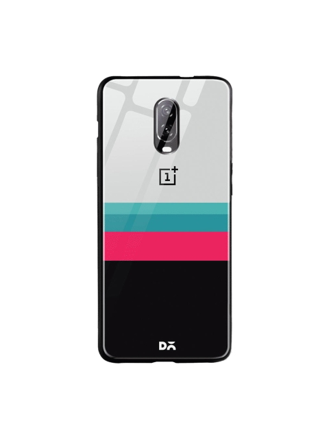 

DailyObjects Black & White Striped OnePlus 6T Glass Case