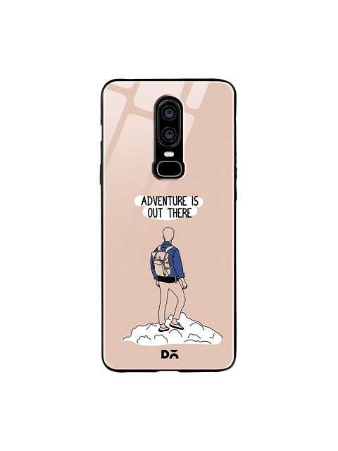 

DailyObjects Beige & Blue Adventure Out OnePlus 6 Glass Case