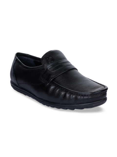 

Liberty Men Black Solid Leather Formal Loafers