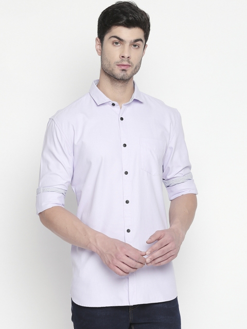 

ROLLER FASHIONS Men Lavender Slim Fit Solid Casual Shirt