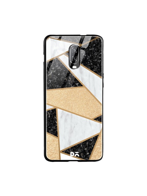 

DailyObjects White & Black Marble Quatret OnePlus 6T Glass Cover