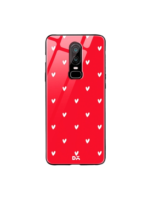 

DailyObjects Red & White Bundle Heart Scarlet OnePlus 6 Glass Case