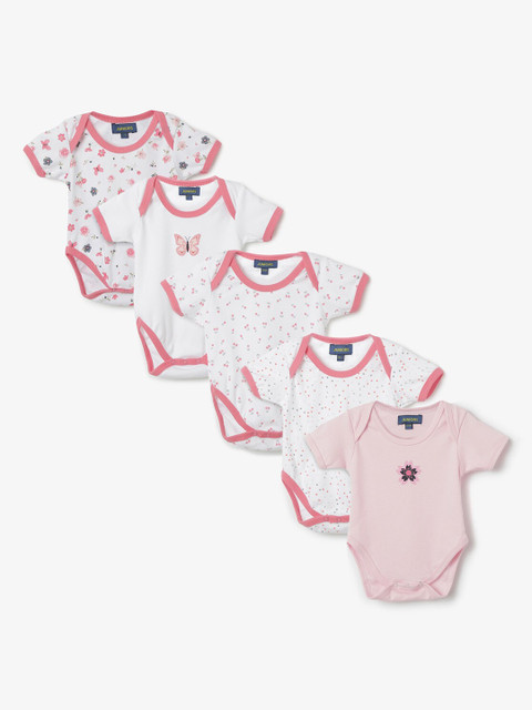 

Juniors by Lifestyle Infant Girls Pack Of 5 Printed Bodysuits, Pink