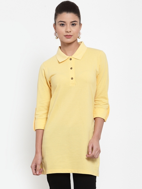 

Kalt Women Yellow Solid Tunic