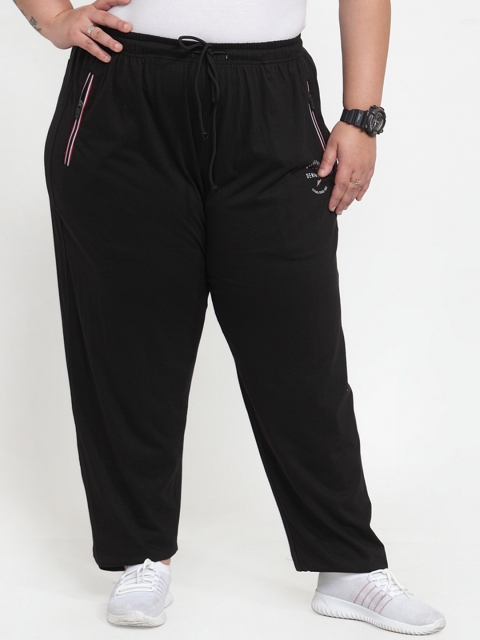 

plusS Women Black Solid Straight-Fit Track Pants