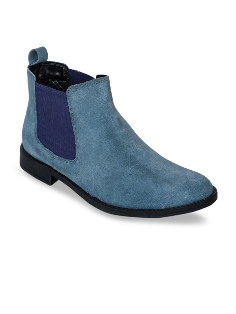 

Bruno Manetti Men Blue Colourblocked Suede Casual Boots
