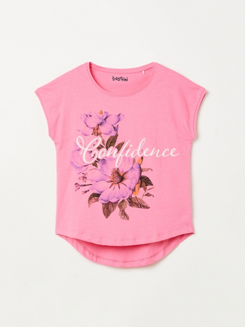 

Bossini Girls Pink & White Printed Top