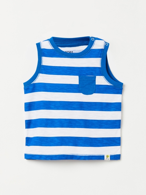

Juniors by Lifestyle Boys Blue & White Striped Round Neck T-shirt
