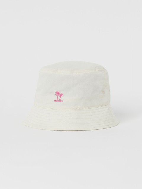 

H&M Girls White & Pink Embroidery-Detail Bucket Hat