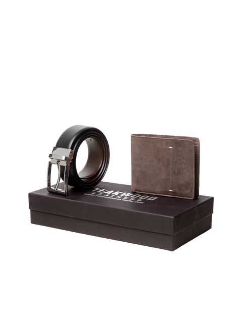 

Teakwood Leathers Men Black & Brown Genuine Leather Accessory Gift Set