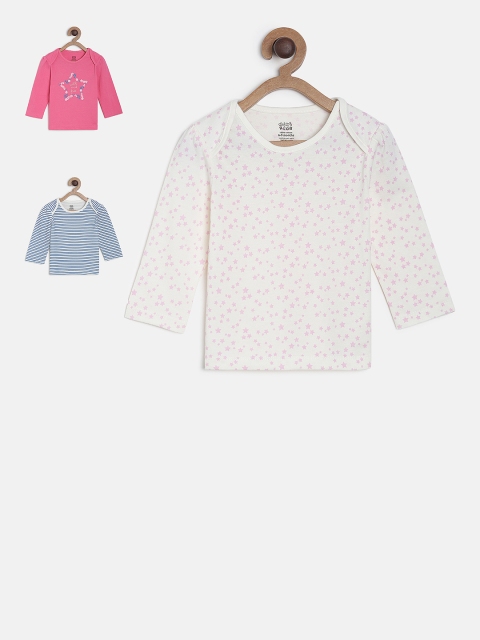 

MINI KLUB Infant Girls Set of 3 Printed Tops, Off white