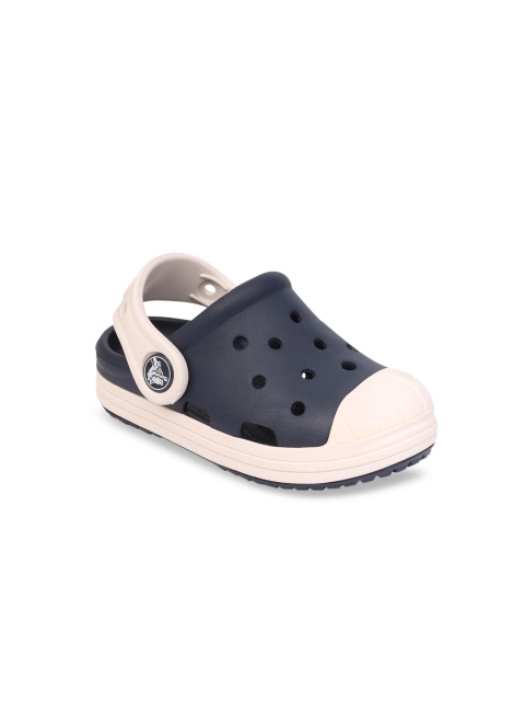 

Crocs Kids Navy Blue & Off-White Colourblocked Clogs