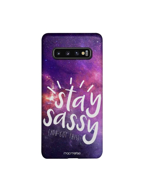 

macmerise Purple & White Stay Sassy Samsung Galaxy S10 Back Case