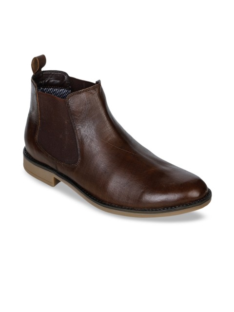 

Bruno Manetti Men Brown Solid Casual Leather Boots