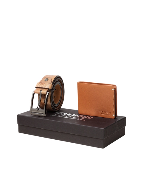 

Teakwood Leathers Men Tan Brown Genuine Leather Accessory Gift Set