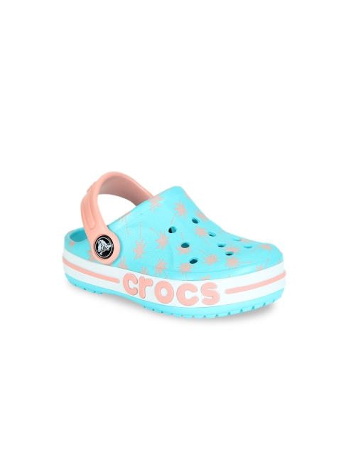 

Crocs Kids Aqua Blue & Coral Solid Clogs