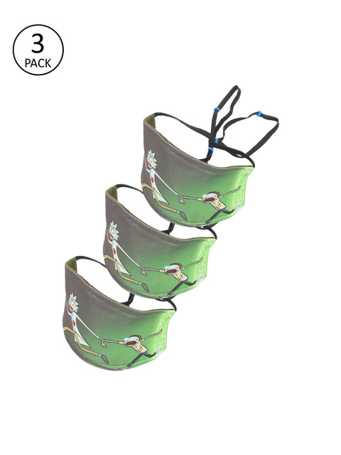 

FROGGY Pack Of 3 Unisex Reusable Outdoor Masks For Kids, Green