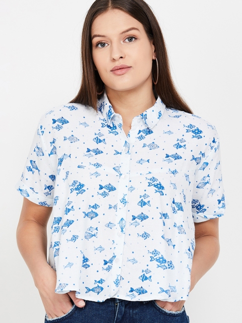 

Ginger by Lifestyle Women Off-White Printed Top