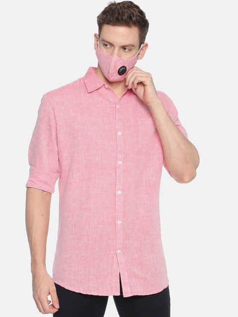 

Balista Men Pink Standard Slim Fit Solid Casual Shirt