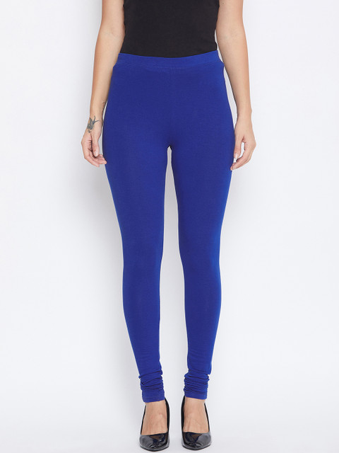 

ALIZA Women Navy Blue Solid Churidar-Length Leggings