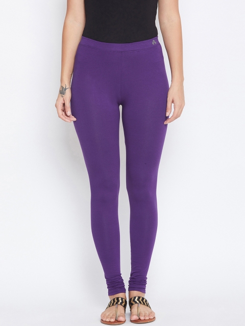 

ALIZA Women Purple Solid Churidar-Length Leggings
