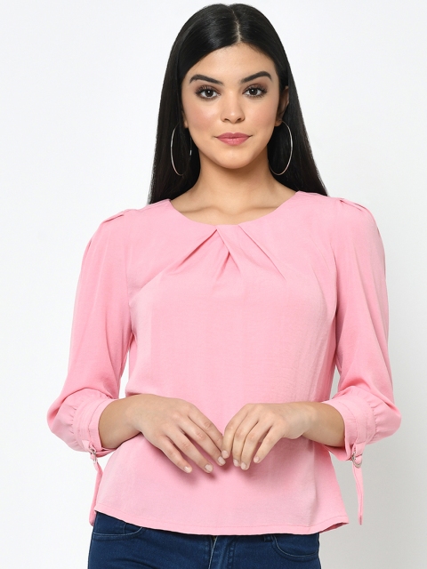 

Latin Quarters Women Pink Solid Top