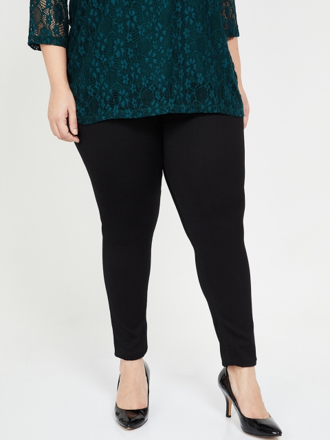 

nexus Plus Size Women Black Regular Fit Solid Trousers